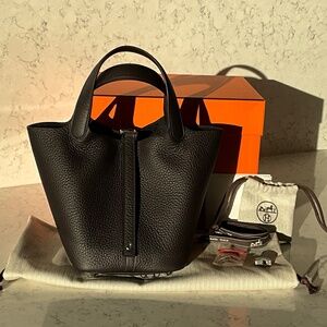 ❌ SOLD ❌  2024 New Hermes Clemence PHW Palladium Picotin 18